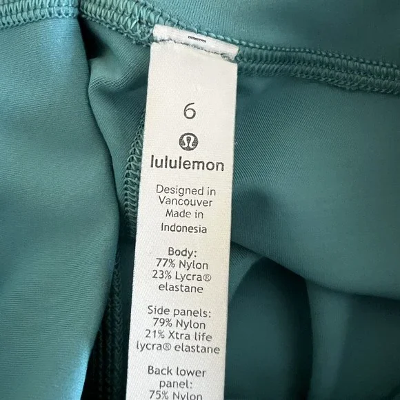 Lululemon Forget The Sweat Crop 21" Turquoise Sea Size 6 Mesh Details Teal Blue - Picture 10 of 15